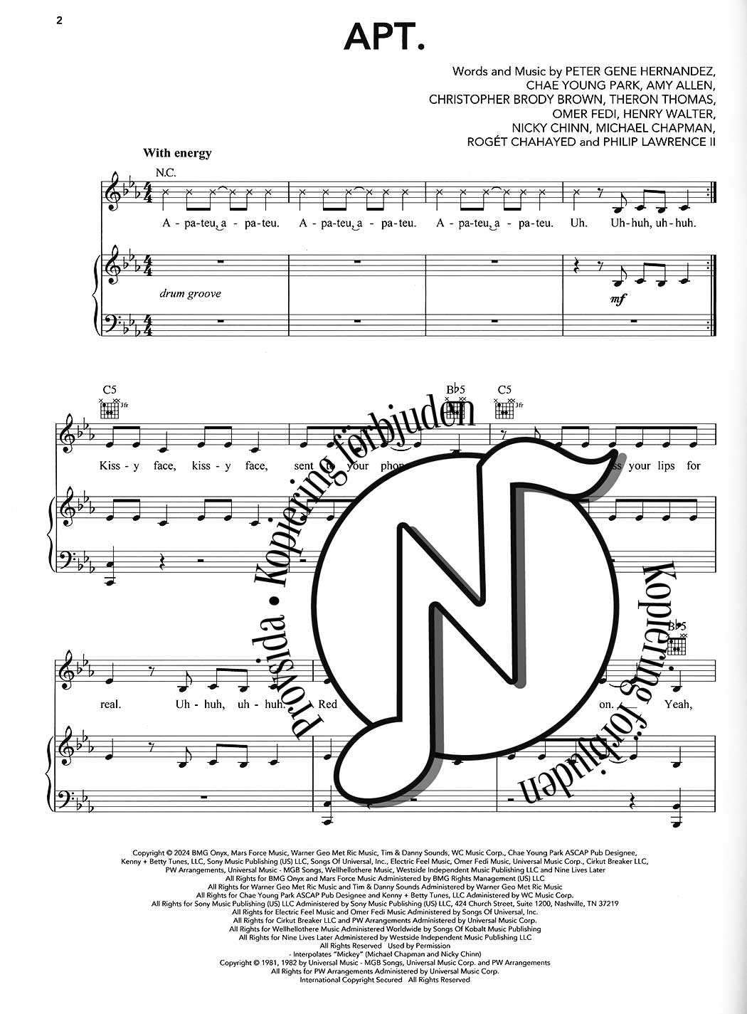 K-Pop Sheet Music Collection (PVG)