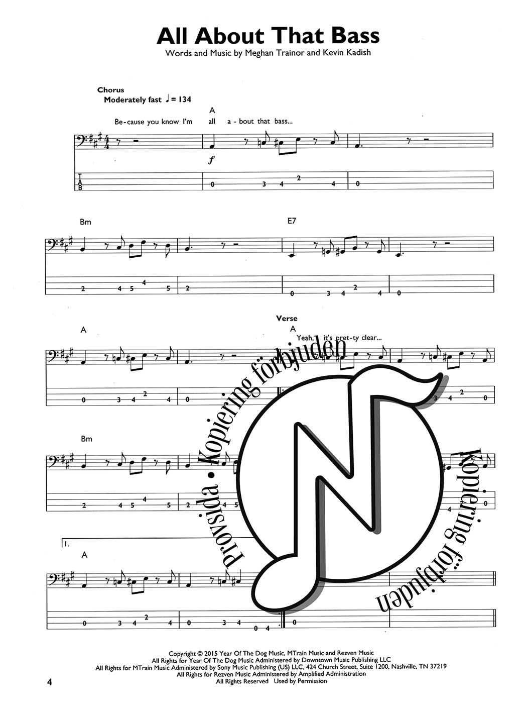 Really Easy Songs for Bass Guitar