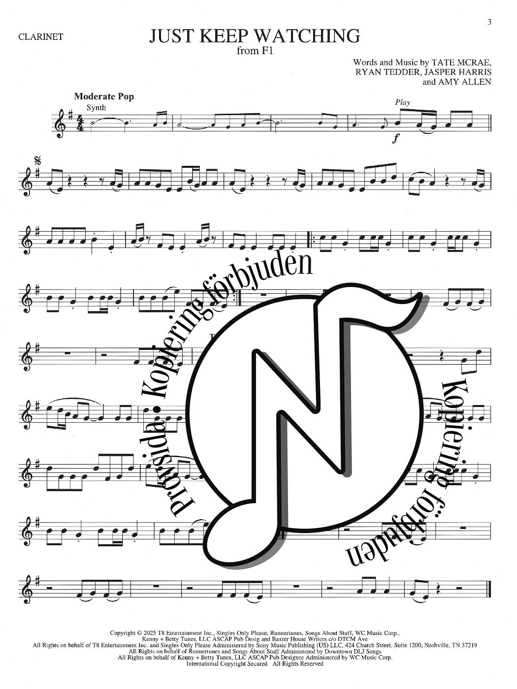 Songs From Kpop Demon Hunters, Minecraft, Wicked and More Top Movies (Clarinet)