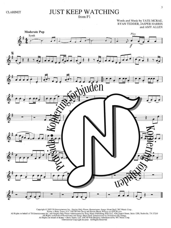 Songs From Kpop Demon Hunters, Minecraft, Wicked and More Top Movies (Clarinet)