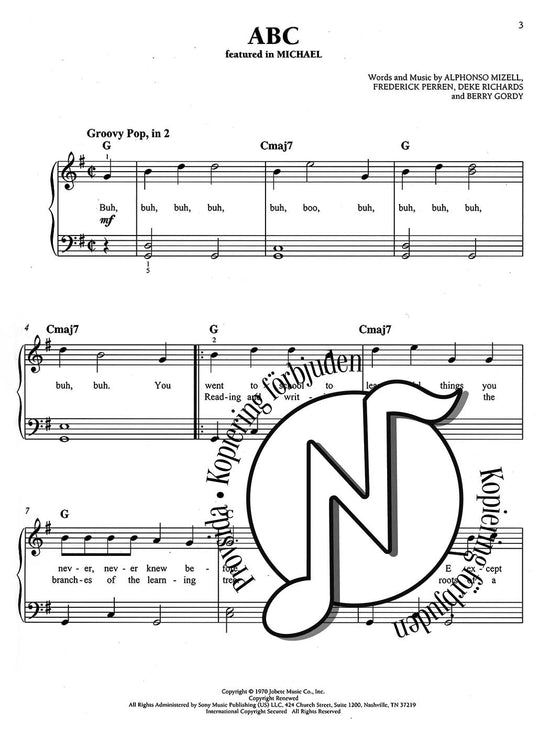 Songs from Hit Movies for Easy Piano