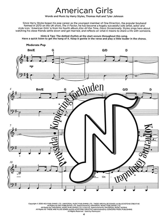 Chart Hits of 2025-2026 (Really Easy Piano)