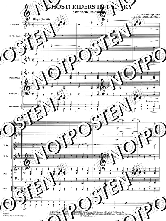 (Ghost) Riders in The Sky Pops for Ensemble Saxophone