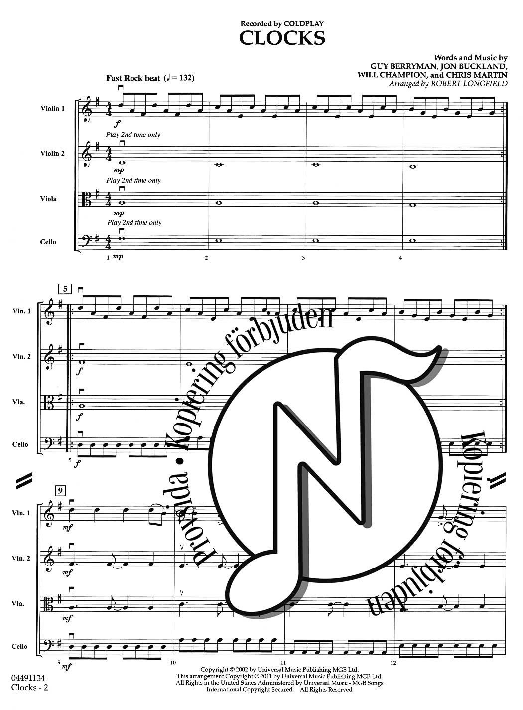 Pops for String Quartets: Clocks (Coldplay)