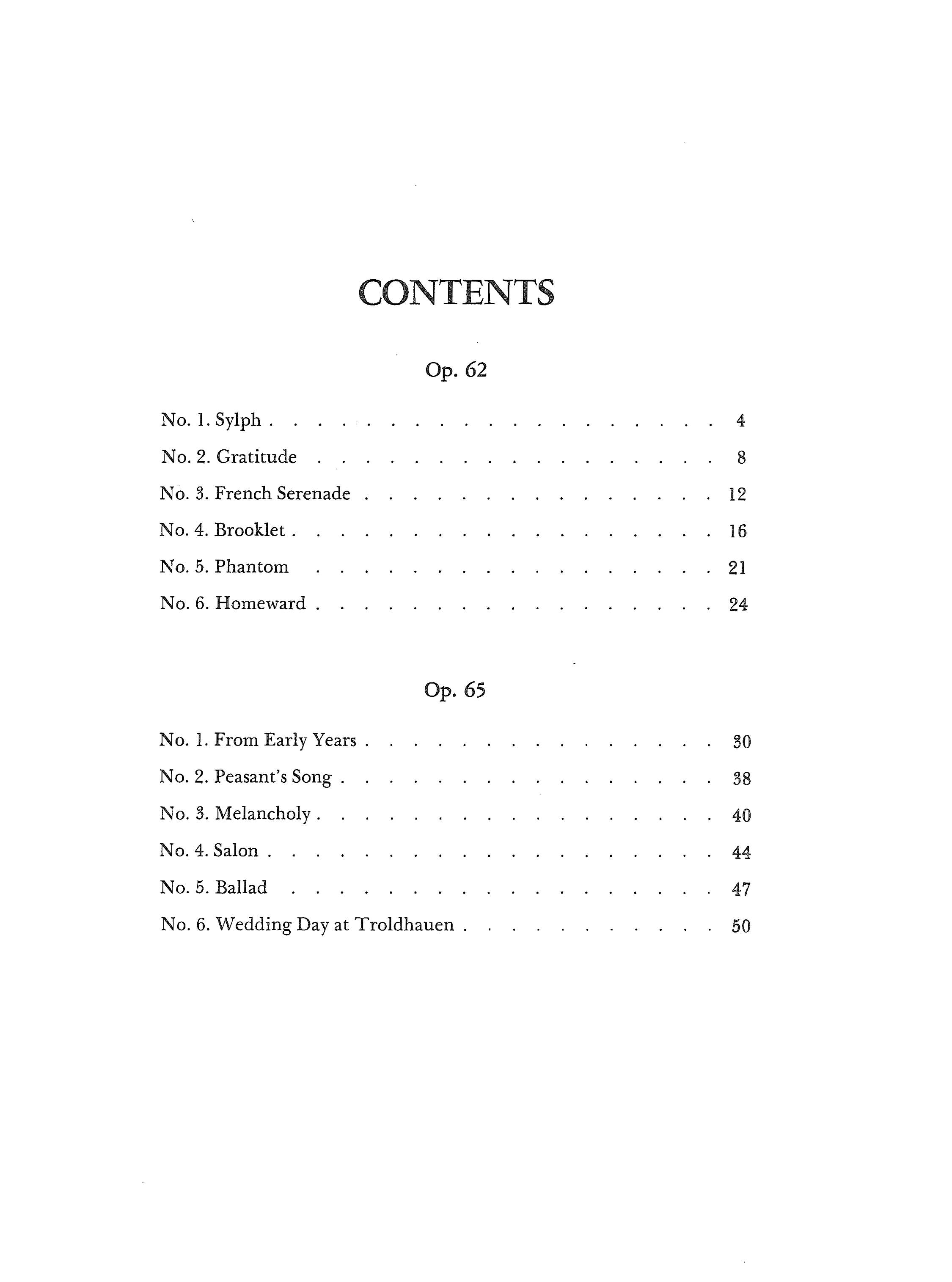 Grieg Lyric Pieces for Piano op. 62, op. 65