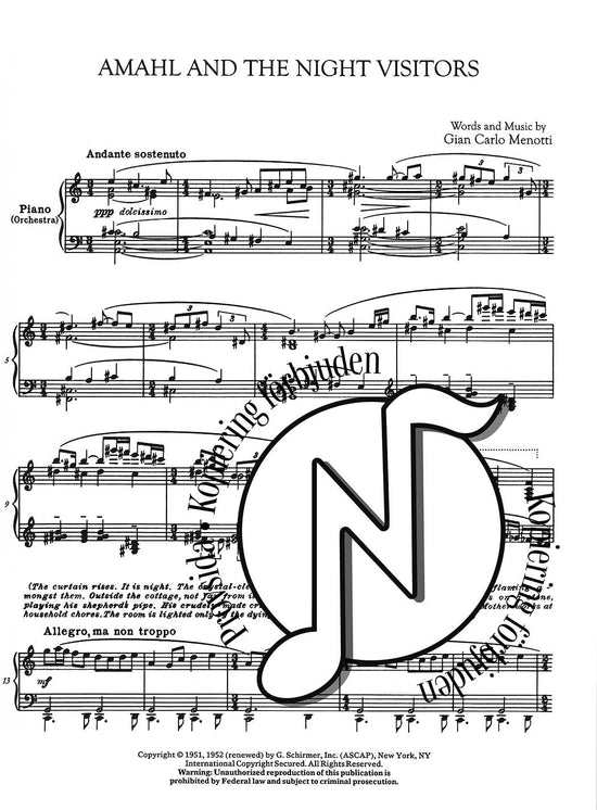 Amahl and the Night Visitors (Vocal Score)