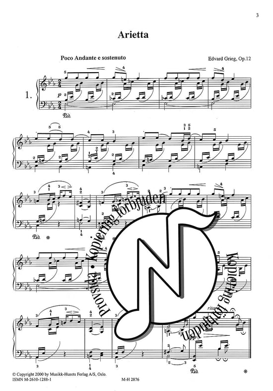 Edvard Grieg: Lyriske Stykker op.12 (Piano)