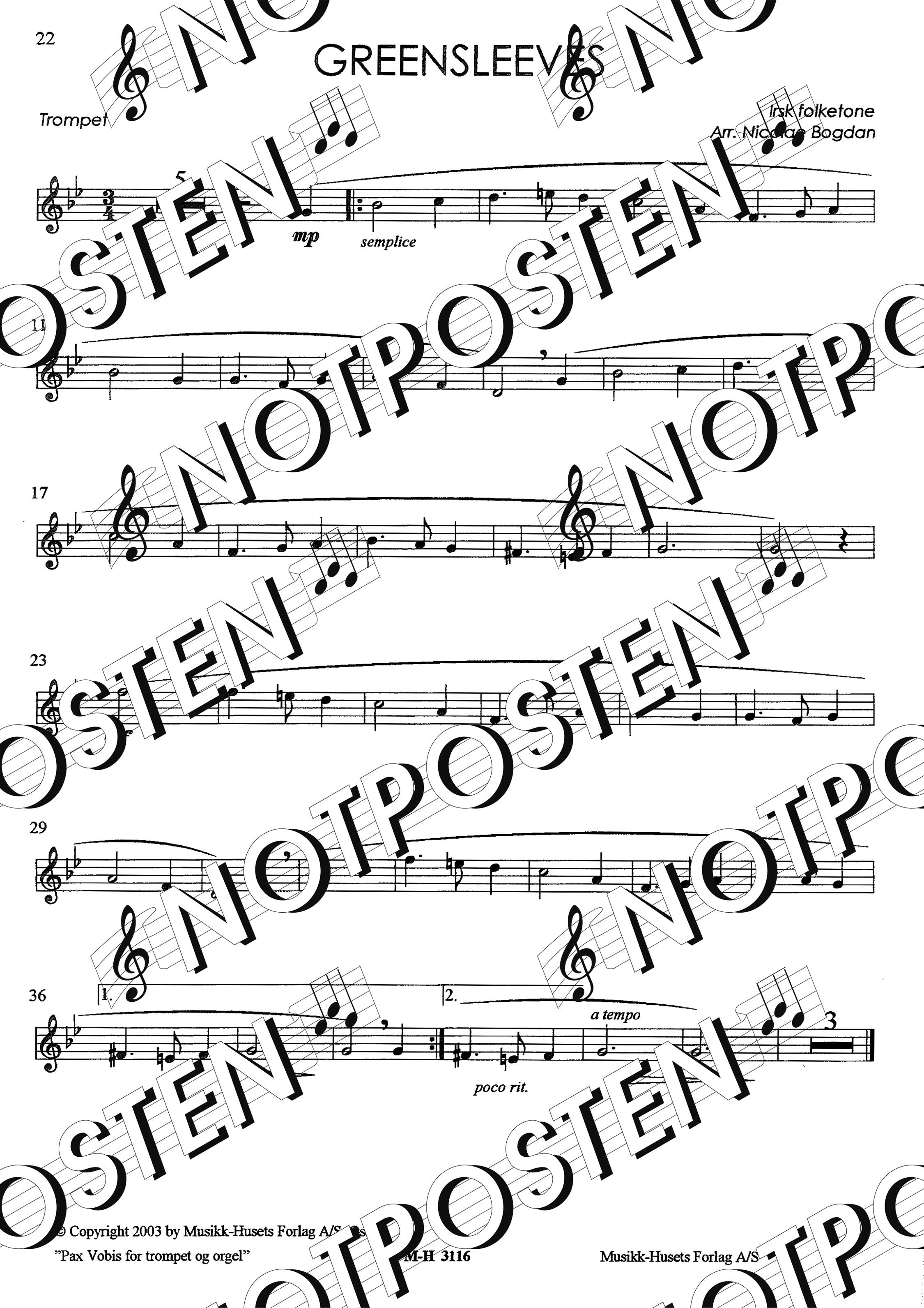 Pax Vobis Trumpet & Orgel