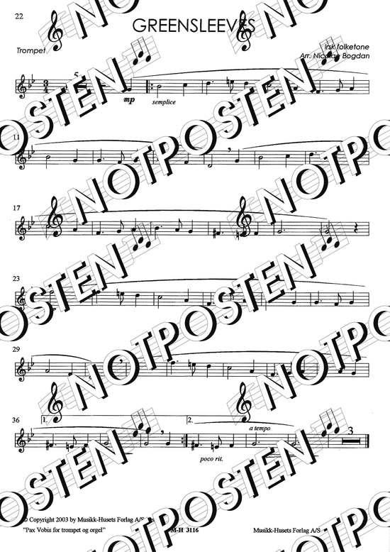 Pax Vobis Trumpet & Orgel