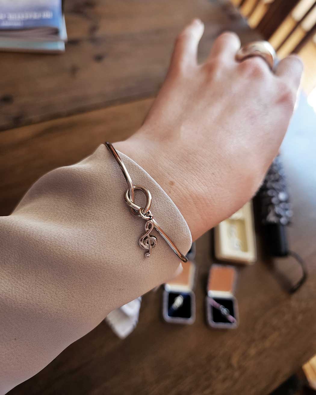 Stelt armband silver G-klav