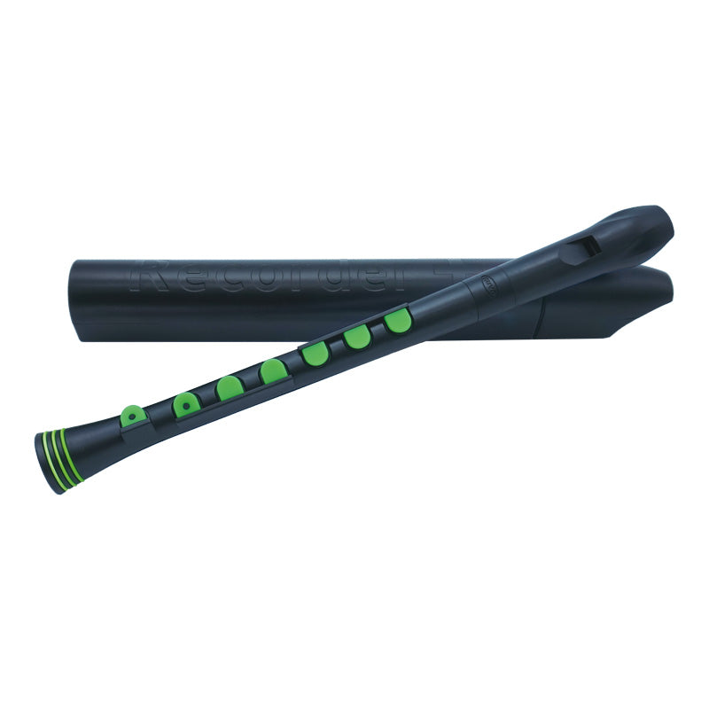 Blockflöjt Nuvo Recorder+ Barockgrepp Svart/Grön