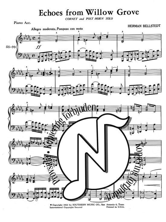 Echoes of Willow Grove for Cornet and Piano