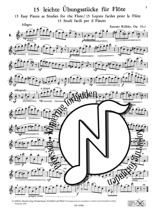 Ernesto Köhler Opus 33 Heft 1: Der Fortschritt im Flötenspiel