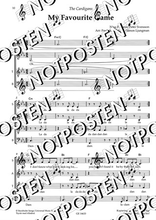 Notbld från The Sound Of Sweden SATB med noter arrangerade för kör