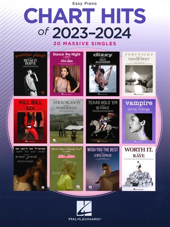 Omslag till notsamlingen Chart Hits of 2023-2024 Easy Piano med enkla noter för piano