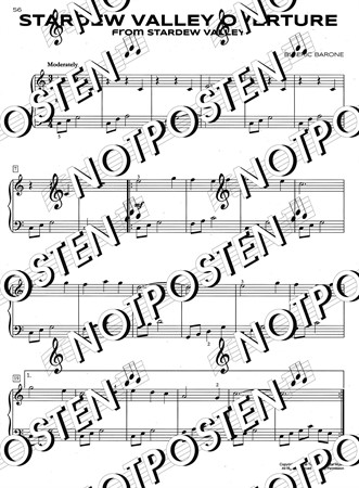 Notbild från notsamlingen Popular Video Game Themes (Easy Piano Solo)
